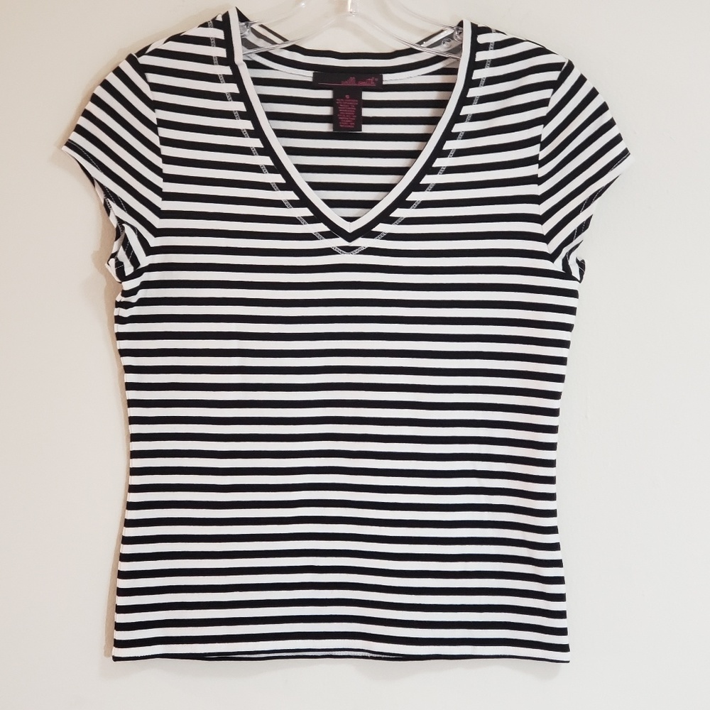 Stripe Tee, Cap Sleeve, Willi Smith, Sz S - Picture 1 of 8
